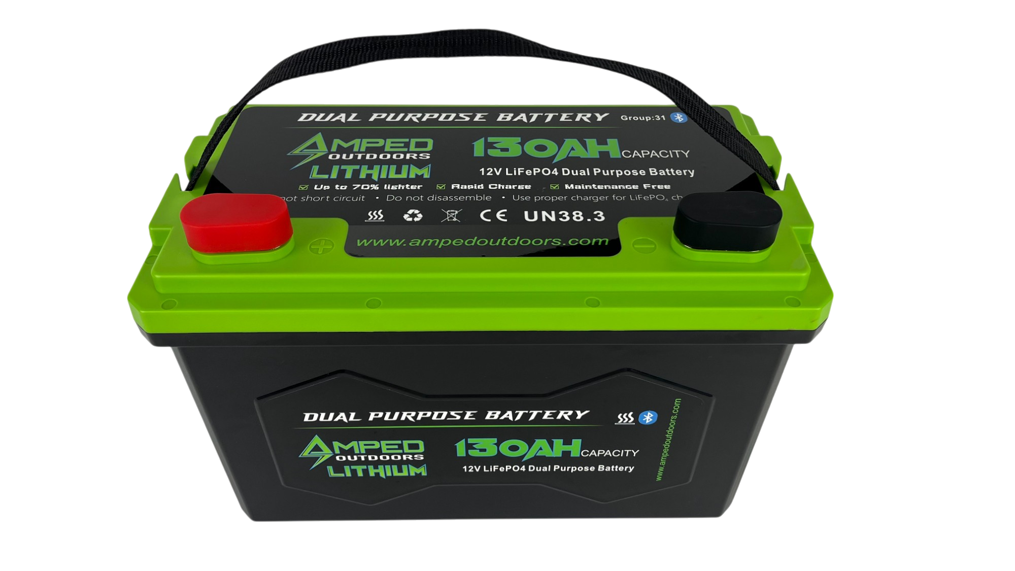 130Ah Dual Purpose Lithium Battery (Cranking) 12.8V - Bluetooth - IP67 Waterproof - Heated