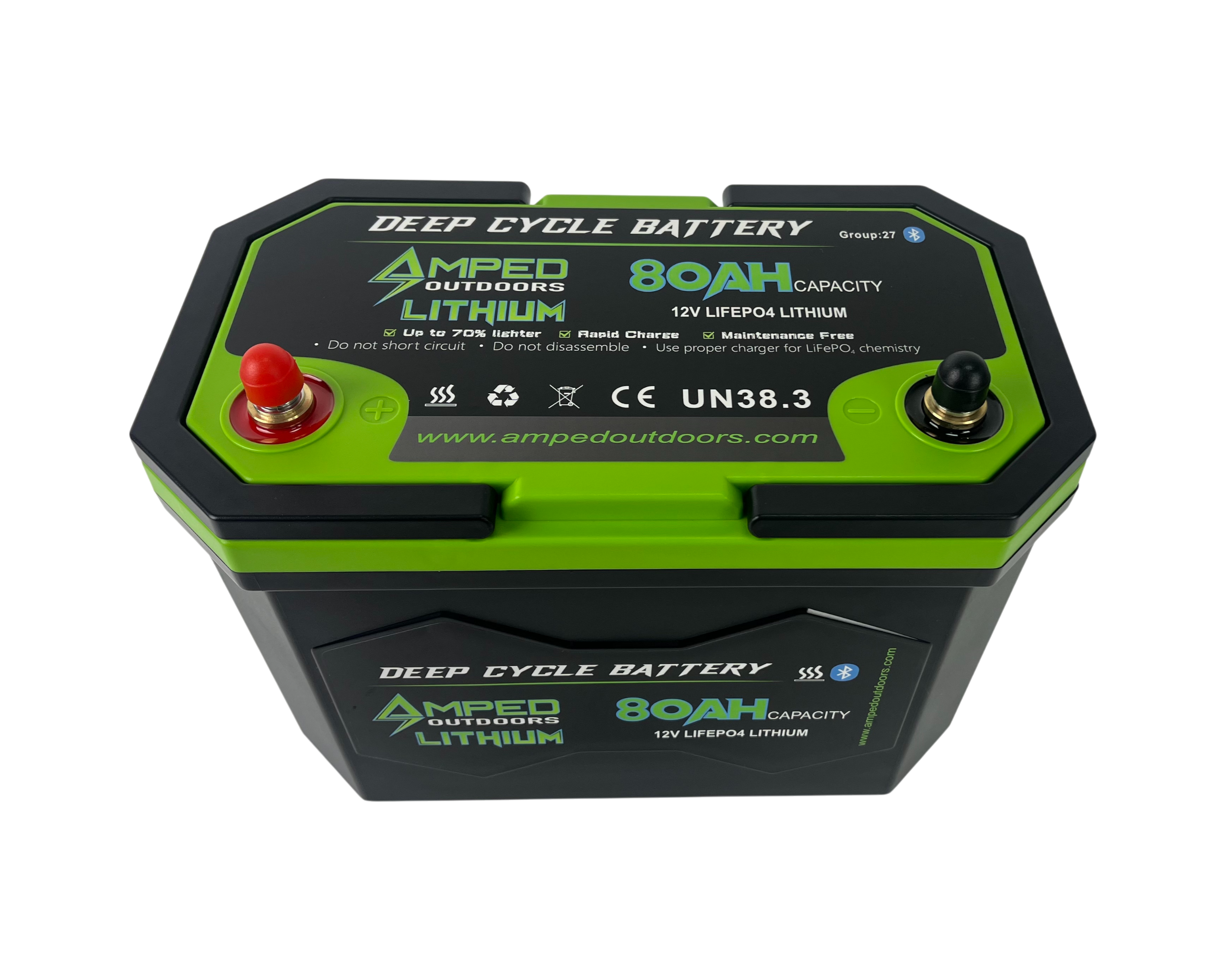 80Ah Lithium Battery (LiFePO4) 12.8V - Bluetooth - IP67 Waterproof - Heated