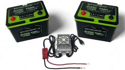 24V 100Ah Trolling Motor Lithium Battery Bundle - Bluetooth - Heated - 24V 10A Charger