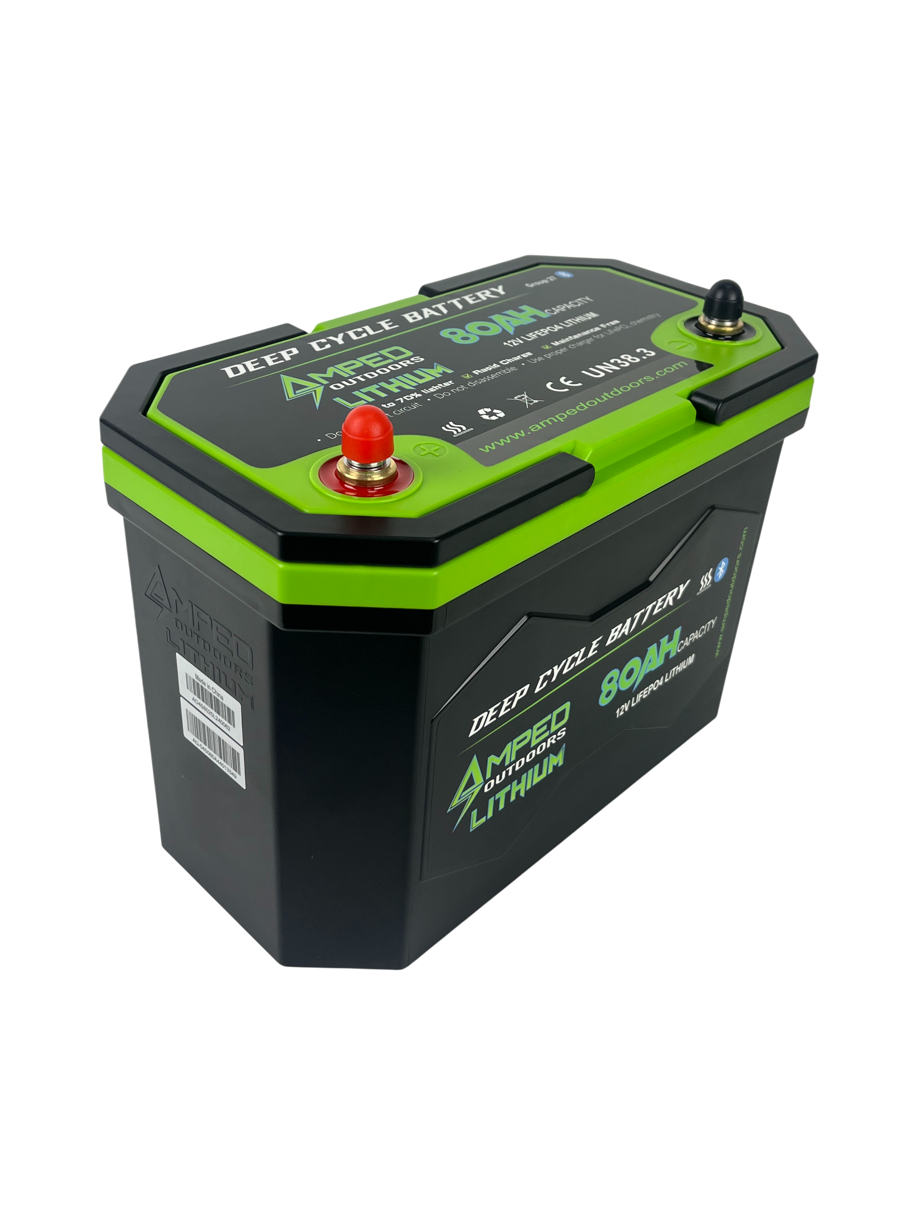 80Ah Lithium Battery (LiFePO4) 12.8V - Bluetooth - IP67 Waterproof - Heated