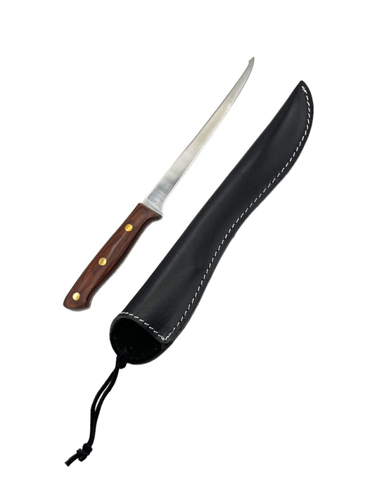 7.5” Leech Lake Style Premium Fillet Knife With Leather Sheath