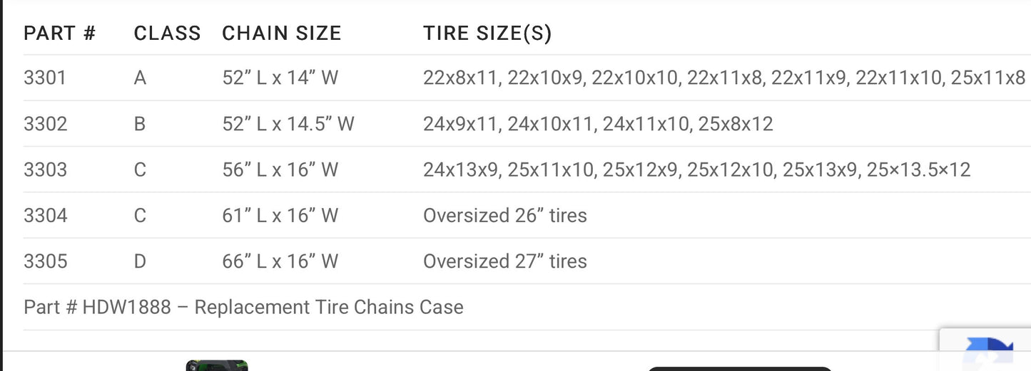 Talon Tire Chains