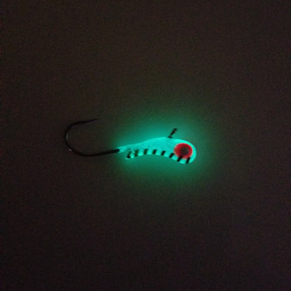 MN MADE OUTDOORS BLUE STRIPE GLOW TUNGSTEN KANOE JIG
