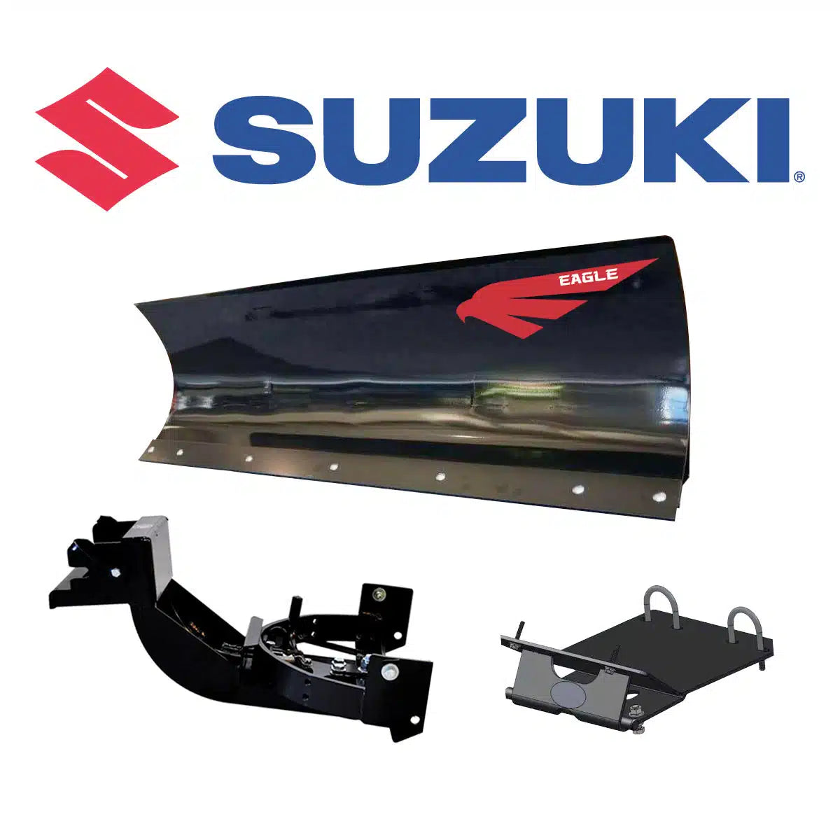 Eagle Snow Plow 60″ ATV Steel Front-Mount Complete Plow System for 450-750 Suzuki (King Quad/4×4) (2005-2024)